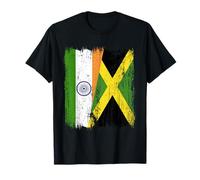 India Jamaica Half Flag Indian Jamaican Heritage T-Shirt