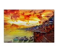 India Jigsaw Puzzle 200 Piece India Ganges River Varanasi Puzzle Game Artwork Travel Souvenir 35x25CM