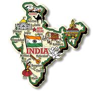 India Jumbo Country Map Magnet by Classic Magnets, Collectible Souvenirs Made in The USA