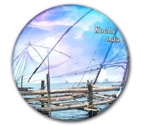 India Kochi Fridge Magnet Refrigerator Stickers Decorative Magnet Travel Souvenir Glass