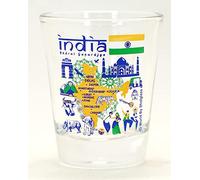 India Landmarks and Icons Collage Shot Glass