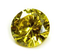 INDIA MADE 08.00 Ratti Yellow Cubic Zircon Round Shape Certified Aa Rashi Ratna Gemstone For Men'S And Women'S-B0BCYDDRP7
