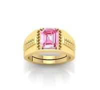 INDIA MADE 10.00 Ratti Unheated Untreatet A+ Quality Natural Pink Sapphire Gemstone Gold Plated Ring For Women'S And Men'S (Lab Certified)-B0CY2WPZPQ