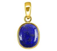 INDIA MADE 10.25 Ratti / 9.25 Carat Lapis Lazuli Gold Plated Pendant/Locket Certified Natural Loose Lajwart For Men & Women-B0BX942LKT