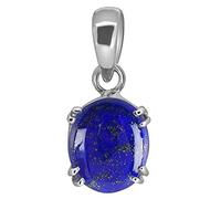 INDIA MADE 10.25 Ratti / 9.50 Carat Lapis Lazuli Silver Plated Pendant/Locket Certified Natural Loose Lajwart For Men & Women-B09H33Z7N7
