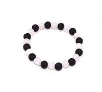 INDIA MADE 100% Natural Moonstone & Lava Stone 8 Mm Round Shape Beads Very Beautiful Bracelet For Reiki easing Crystal easing Chakra Balancing For Unisex-B07JN8B9Z5