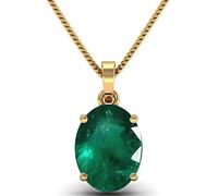 INDIA MADE 11.25 Rats AA++ Certified Natural Loose Gemstone Emerald Cream Panchadhatu Pendant Locket for Men 25373, Silver, Created Sapphire, Silver, Synthetic Sapphire, Silver,