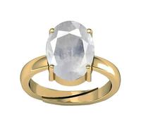 INDIA MADE 11.25 Ratti 10.00 Carat White Sapphire Gold Plated Lab Certified Loose Gemstone Certified Safe Pukhraj Adjaistaible Ring - B0CXMCTN4N