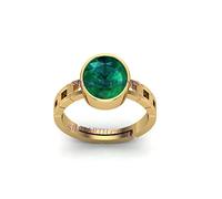 INDIA MADE 11.25 Ratti 10.40 Carat Certified Natural Emerald Panna Panchdhatu Adjustable Rashi Ratan Gold Plating Ring for Astrological Purposes Men and Women by Laboratory