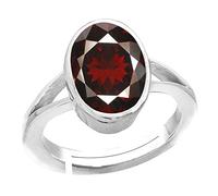 INDIA MADE 11.25 Ratti Certified A+ Quality Natural Hessonite Garnet Gomed Adjustable Silver Ring Loose Gemstone For Women'S And Men'S-B09BW41Y5M