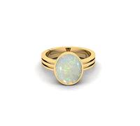 INDIA MADE 11.25 Ratti Lab Certified Natural White Opal (Austalian) Rashi Ratan Gemstone For Astrology-B0B685KJT6, Silver, Created Sapphire