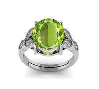 INDIA MADE 12.00 Ratti 11.25ct Natural Peridot Astrological Purpose Silver Ring Beautiful Design B0BCKHHTZ1, Silver, Artificial Sapphire, Silver, Created Sapphire
