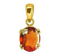 INDIA MADE 12.00 Ratti Hessonite Garnet Stone Ashtdhatu Gold Plated Pendant Original And Certified by Wtgtl Natural Gomed Gemstone Unheated And Untreated For Astrological Purpose-B099PTRT7M