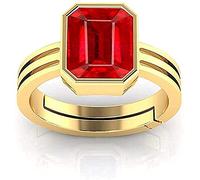 INDIA MADE 12.25 Ratti 11.50 Carat Quality Natural Burma Ruby Manik Unheated Untreated Gemstone Gold Ring for Men and Women (GGTL Lab Certified) 9399 Silver, Artificial Sapphire