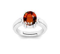 INDIA MADE 14.00 Carat Certified Quality Natural Hessonite Garnet Gomed Adjustable Silver Ring Loose Gemstone for Men and Women S-B09RPZ8MHY