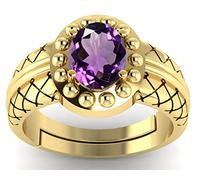 INDIA MADE 14.25 Ratti 13.00 Carat Certified Natural Amethyst Gold Plated Adjustable for Men and Women Aa++ Quality Gemstone B09Z6GJ3MY Silver Simulated Sapphire Silver