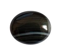 INDIA MADE 14.25 Ratti 13.27 Carat Natural Black Sulemani Hakik Lab Certificate Gemstone for Men and Women - 23394 Silver Tone Created Sapphire