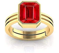 INDIA MADE 16.25 Ratti 15.50 Carat Quality Natural Burma Ruby Manik Unheated Untreated Gemstone Gold Ring for Men and Women (GGTL Lab Certified) -14848, Silver, Artificial