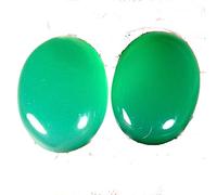 INDIA MADE 17.00 To 25.00Cts Rare Green Onyx Agate Oval Shape Pair Loose Gemstone-B0CFHGNRFG