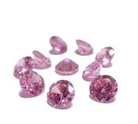 INDIA MADE 1Mm To 15Mm Aaa Grade Round Pink Color Cubic Zirconia, Synthetic Pink Diamond Transparent Loose Stone Supplies Zircon For Jewellry Making-B0CV4B4JZ6