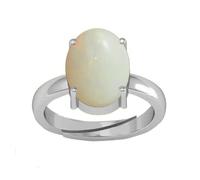 INDIA MADE 2.25 Ratti / 1.75 Carat Natural Certified A Quality Australian White Opal Astrological Purpose Loose Gemstone Panchdhatu Gold Plated Ring for Men and Women