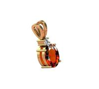 INDIA MADE 21.25 Ratti 20.54 Carat Hessonite Garnet Stone Ashtdhatu Gold Plated Pendant Original and Certified by WTGTL Natural Gomed Gemstone Unheated and Untreated for Astrological Purpose-37326