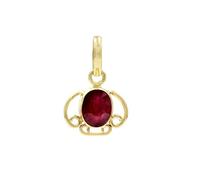 INDIA MADE 3.25 Ratti 2.55 Carat Certified Unheated Untreated Quality Natural Ruby Manic Gemstone Panchdhatu Pendant for Men and Women - 4962 Silver Artificial Sapphire