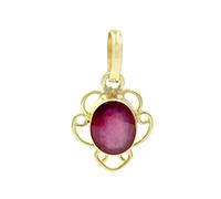INDIA MADE 3.25 Ratti 2.55 Carat Certified Unheated Untreated Quality Natural Ruby Manic Gemstone Panchdhatu Pendant for Men and Women - 4963, Silver, Artificial Sapphire