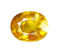 INDIA MADE 4.25 Ratti 3.32ct Yellow Sapphire Gemstone Certified Pukhraj Cultured Stone Lab Tested Astrological Purpose 32791 Silver Created Sapphire