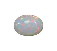 INDIA MADE 5.25 Ratti / 4.80 Carat Multi Fire Opal Stone Natural Oval Shape Australian Fire Opal Loose Gemstone with Lab Certification for Men and Women S-B0BTDFWKB4 Silver