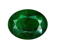 INDIA MADE 6.00 Ratti 100% Brazilian Emerald Panna (Brazilian Emerald Panna) Certified Natural Gemstone Aa++ Quality For Men And Women By Lab Certified-B0D1VLF52R, Silver, Created Sapphire