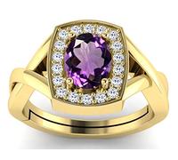 INDIA MADE 6.25 Ratti 5.00 Carat Certified Natural Amethyst Gemstone Gold Plated Adjustable Men Women S-B09Z2X4K62 Silver Simulated Sapphire Silver Created Sapphire