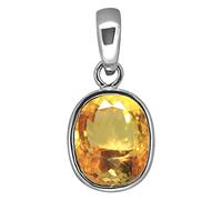 INDIA MADE 6.25 Ratti 5.05 Carat Natural Oval Citrine Sunela Pendent Certificate by Ggtl Verify Online For Men & Women-B0CWY4VQZL