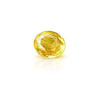 INDIA MADE 7.25 Ratti 6.62 Carat Yellow Sapphire Gemstone Certified Pukhraj Cultured Stone Lab Tested Astrological Purpose 32682 Silver Created Sapphire