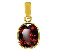 INDIA MADE 8.25 Ratti 7.47 Carat Hessonite Garnet Stone Ashtdhatu Gold Plated Pendant Original And Certified by Wtgtl Natural Gomed Gemstone Unheated And Untreated For Astrological Purpose-B092JK199R