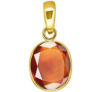 INDIA MADE 8.25 Ratti 7.47 Carat Hessonite Garnet Stone Ashtdhatu Pendant Original And Certified by Ggtl Natural Gomed Gemstone Unheated And Untreated For Astrological Purpose |1701|-B0C81R62S1