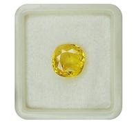 INDIA MADE 9.25 Ratti 8.85 Carat Yellow Sapphire Gemstone Certified Pukhraj Cultured Stone Lab Tested Astrological Purpose 32839 Silver Created Sapphire