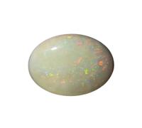 INDIA MADE 9.85 Rats (Opal) Fire Certified Stone Aa++ Quality Oval White Australian Opal Astrological Loose Gemstone for Women and Men S-B0CVL4721N, Silver, Synthetic Sapphire, Silver, Created