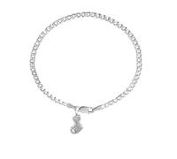INDIA MADE 92.5% Pure Sterling Silver Designer Fashion Cat Bracelet for Men Brmckd7302 Silver Artificial Sapphire