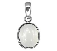 INDIA MADE A+ Quality 10.25 Ratti 9.63 Carat Moonstone Gemstone Silver Plated Pendant for Men and Women - 33019, Silver, Artificial Sapphire, Silver, Created Sapphire