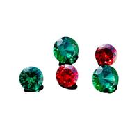 INDIA MADE Aaa Grade Round Watermelon Emerald Green & Garnet Red Color Cubic Zirconia, Synthetic Diamond Transparent Loose Stone Supplies Zircon For Jewellry Making-B0CZJDGV83
