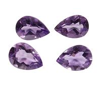 INDIA MADE Amethyst Faceted Natural Gemstone 7X10 Mm Pear Shape 4 Pcs Wholesale Lot 6.9Cts Gtc-465-B09SPYQ3HL