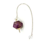 INDIA MADE Amethyst Octagon Ball Chain Dowser Pendulum, Stone Crystal For Reiki easing, Dowsing, Meditation, Peace, Vastu, Positivity-B07S2YKYBG