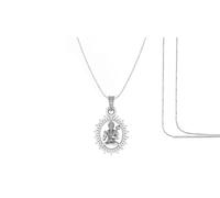 INDIA MADE AMZ278 Sterling Silver 92.5% Purity God Hanuman Pendant with Chain 22" Pure Silver Mr Bajrang Bali Chain Locket for Good Health Wealth