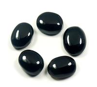 INDIA MADE Black Onyx Gemstone 43 Carat Natural Genuine Oval Loose 5 Pcs Wholesale Lot For Jewelry Making-B073CHXGLQ