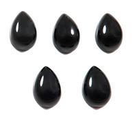 INDIA MADE Black Onyx Natural Gemstone 7X10 Mm Pear Shape 5 Pcs Wholesale Lot 13.3Cts Gtc-473-B09SPYWZ8P