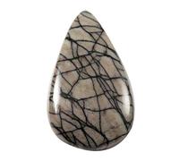 INDIA MADE Black Zebra Jasper Pear Natural Loose Gemstone 35.75Cts Ng26-B08GXXD1RL