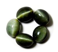 INDIA MADE Cat'S Eye Gemstone 44.30 Carat Natural Oval Big Loose 5 Pieces Wholesale Lot For Jewelry Making-B073CL4R31