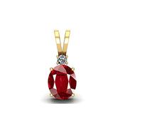 INDIA MADE Certified 21.25 Ratti 20.50 Carat Quality Natural Ruby, Manik Ashtadhatu, Gold Plated Pendant/Locket, Lab Certified Gemstone (Top Quality: 38519, Silver