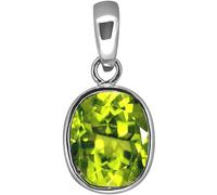 INDIA MADE Certified 3.25 Ratti Deluxe Quality Natural Peridot Stone Silver Plated Pendant/Locket Gemstone by Lab Certified(Top Aaa+) Quality-B0C41Q8HG3